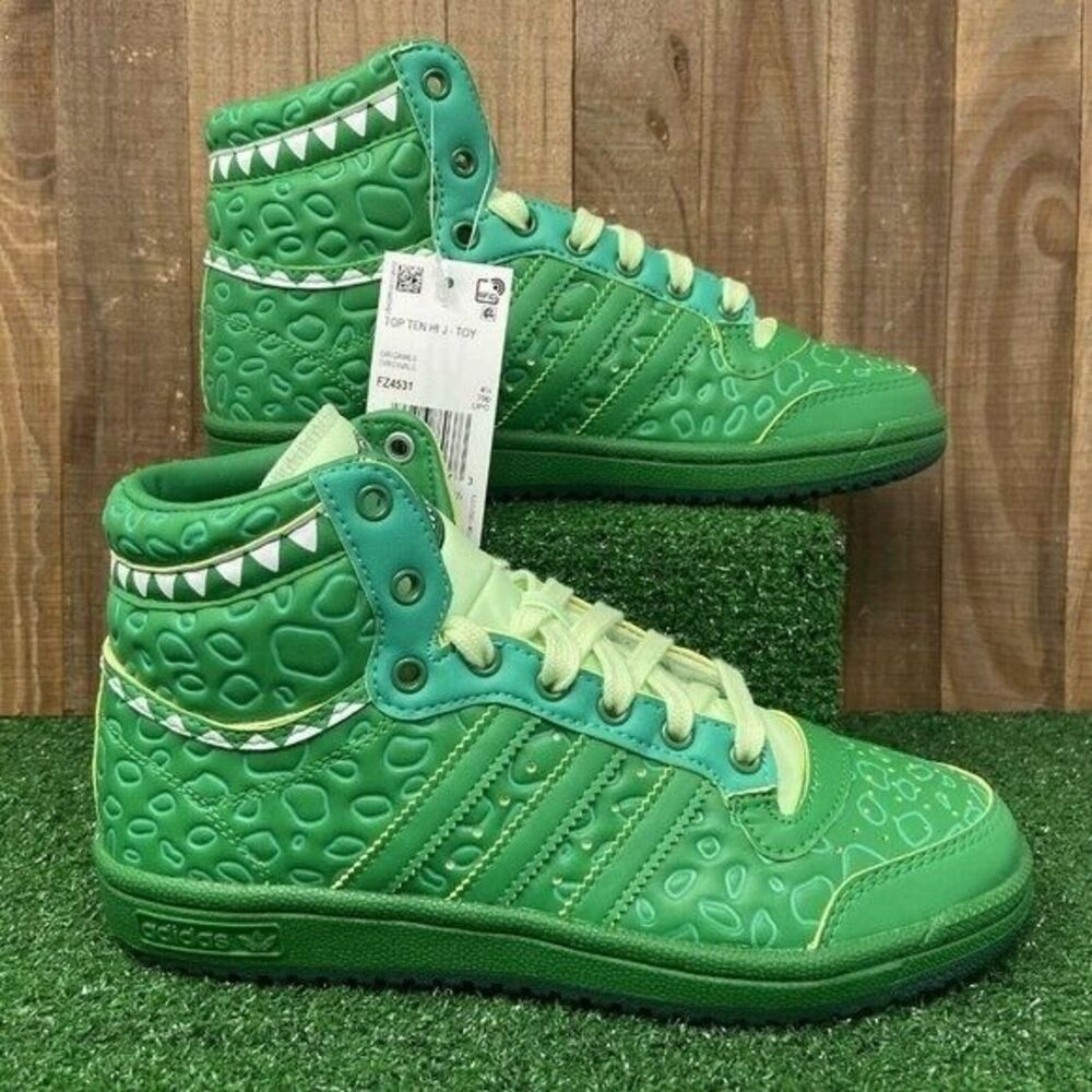Adidas FZ4531 Disney Toy Story Rex Green Top Ten Hi Dinosaur Shoes Men's SZ 5